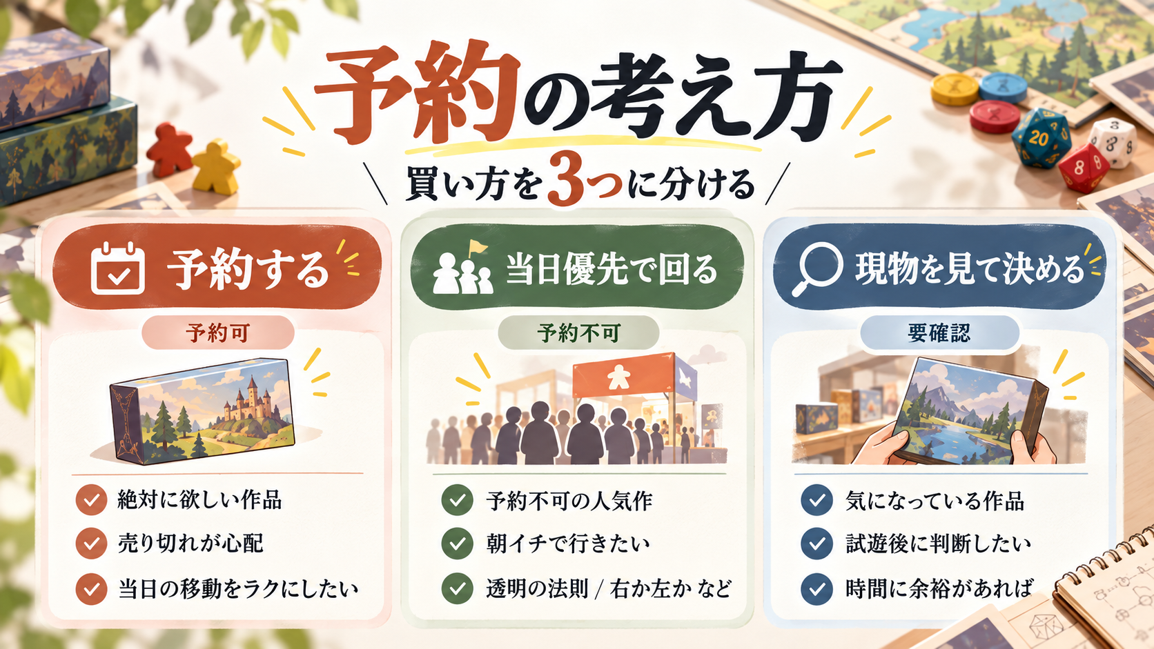 ゲームマーケット2026秋の当日の回り方イメージ