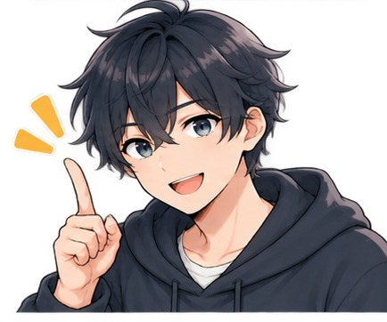 買う前メモの男性案内キャラクター
